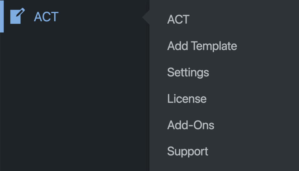 Advanced Content Templates Menu Item